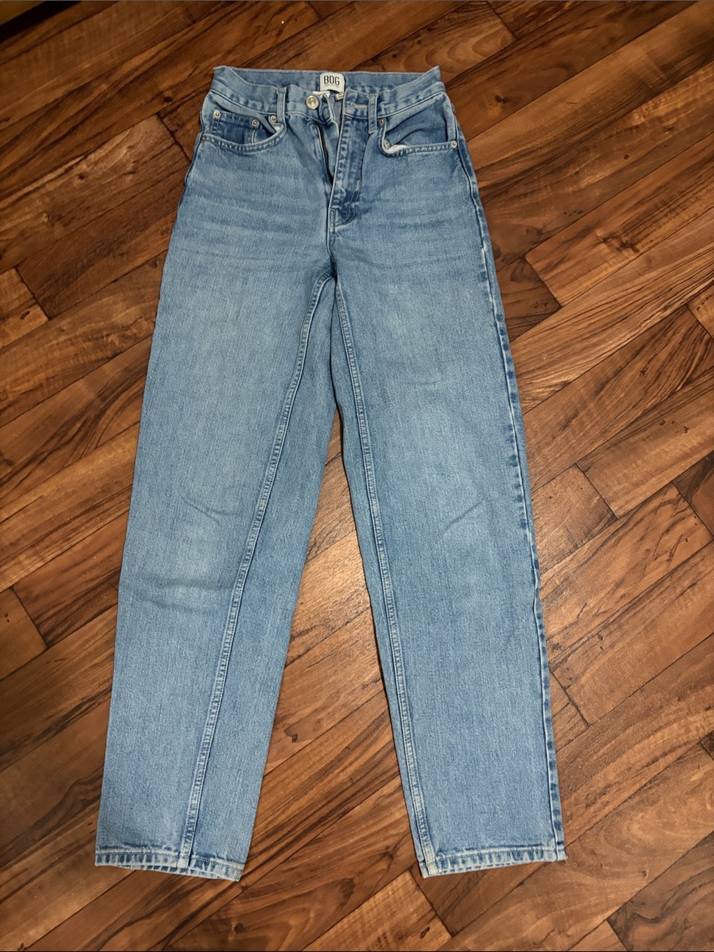 BDG Light Wash High-Rise Straight Jeans